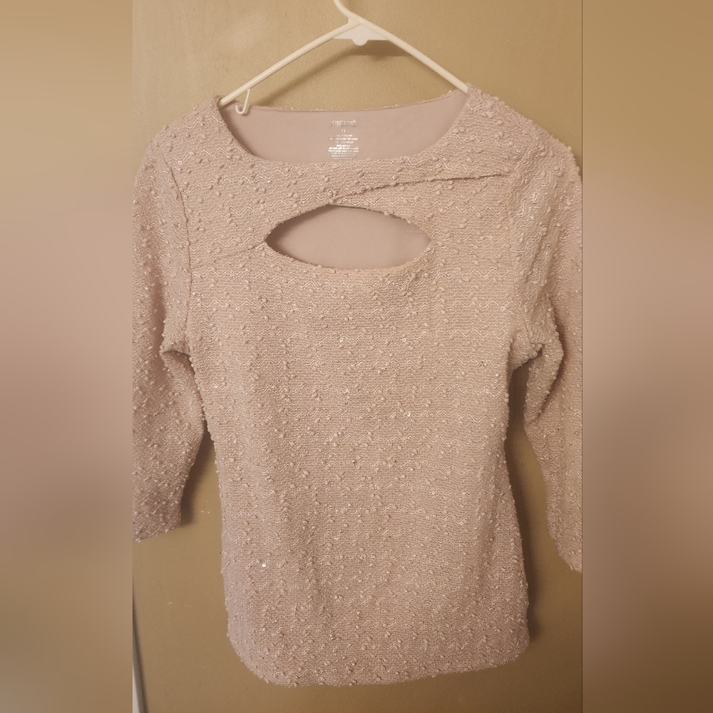 JLO light pink with sequins top size medium